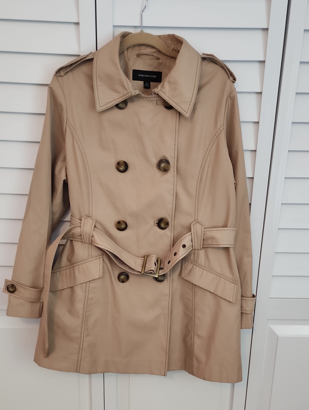 Jones New York Classic Belted Trench in Tan